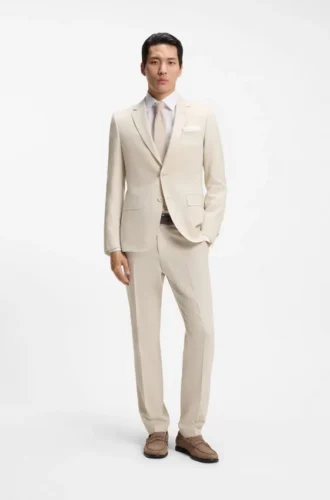 Zweiteiliger Slim-Fit-Anzug aus Bekleidung mit feinem Muster