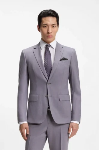 Zweiteiliger Slim-Fit-Anzug aus Bekleidung mit feinem Muster