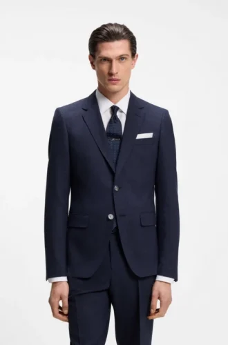 Zweiteiliger Slim-Fit-Anzug aus Bekleidung mit feinem Muster