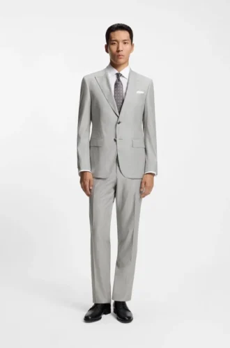 Zweiteiliger Slim-Fit-Anzug aus einer Wollmischung