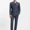 Zweiteiliger Slim-Fit-Anzug aus gemusterter Schurwolle