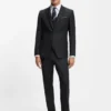 Zweiteiliger Slim-Fit-Anzug aus gemusterter Schurwolle