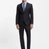 Zweiteiliger Slim-Fit-Anzug aus gemusterter Schurwolle