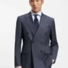 Zweiteiliger Slim-Fit-Anzug aus gemusterter Schurwolle