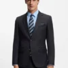 Zweiteiliger Slim-Fit-Anzug aus gemusterter Schurwolle