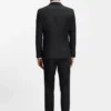 Zweiteiliger Slim-Fit-Anzug aus gemusterter Schurwolle
