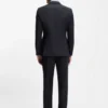 Zweiteiliger Slim-Fit-Anzug aus gemusterter Schurwolle