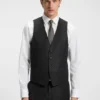 Zweiteiliger Slim-Fit-Anzug aus gemusterter Schurwolle