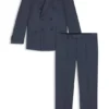 Zweiteiliger Slim-Fit-Anzug aus gemusterter Schurwolle