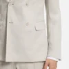 Zweiteiliger Slim-Fit-Anzug aus gestreiftem Leinen und Wolle