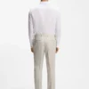 Zweiteiliger Slim-Fit-Anzug aus gestreiftem Leinen und Wolle