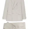Zweiteiliger Slim-Fit-Anzug aus gestreiftem Leinen und Wolle