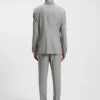 Zweiteiliger Slim-Fit-Anzug aus gestreifter Schurwolle