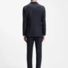 Zweiteiliger Slim-Fit-Anzug aus karierter Schurwolle