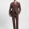 Zweiteiliger Slim-Fit-Anzug aus Schurwolle mit feinem Muster