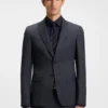 Zweiteiliger Slim-Fit-Anzug aus Schurwolle mit feinem Muster Zweiteiliger Slim-Fit-Anzug aus Schurwolle mit feinem Muster