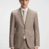 Zweiteiliger Slim-Fit-Anzug aus Schurwolle mit feinem Muster