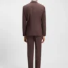 Zweiteiliger Slim-Fit-Anzug aus Schurwolle mit feinem Muster