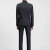 Zweiteiliger Slim-Fit-Anzug aus Schurwolle mit feinem Muster Zweiteiliger Slim-Fit-Anzug aus Schurwolle mit feinem Muster