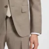 Zweiteiliger Slim-Fit-Anzug aus Schurwolle mit feinem Muster