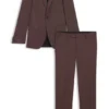 Zweiteiliger Slim-Fit-Anzug aus Schurwolle mit feinem Muster
