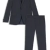 Zweiteiliger Slim-Fit-Anzug aus Schurwolle mit feinem Muster Zweiteiliger Slim-Fit-Anzug aus Schurwolle mit feinem Muster