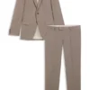 Zweiteiliger Slim-Fit-Anzug aus Schurwolle mit feinem Muster