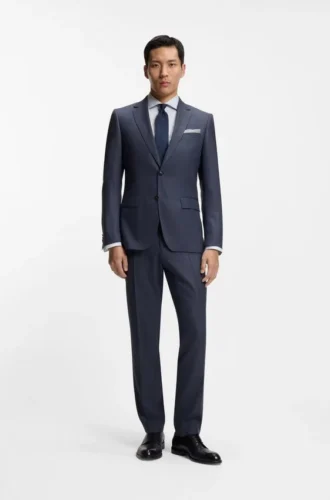 Zweiteiliger Slim-Fit-Anzug aus Schurwolle und Seide