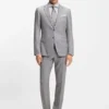 Zweiteiliger Slim-Fit-Anzug aus Schurwolle und Seide