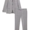 Zweiteiliger Slim-Fit-Anzug aus Schurwolle und Seide