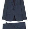 Zweiteiliger Slim-Fit-Anzug aus Wolle, Seide und Leinen