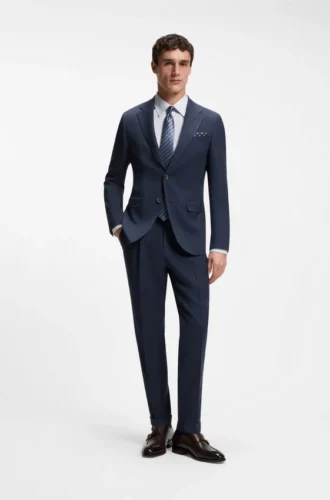 Zweiteiliger Slim-Fit-Anzug aus Wolle und Seide