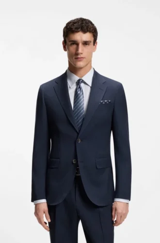 Zweiteiliger Slim-Fit-Anzug aus Wolle und Seide