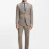 Zweiteiliger Slim-Fit-Anzug mit feinem Muster aus Stretch-Bekleidung Zweiteiliger Slim-Fit-Anzug mit feinem Muster aus Stretch-Bekleidung