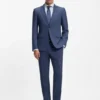 Zweiteiliger Slim-Fit-Anzug mit feinem Muster aus Stretch-Bekleidung Zweiteiliger Slim-Fit-Anzug mit feinem Muster aus Stretch-Bekleidung