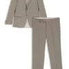 Zweiteiliger Slim-Fit-Anzug mit feinem Muster aus Stretch-Bekleidung Zweiteiliger Slim-Fit-Anzug mit feinem Muster aus Stretch-Bekleidung