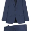 Zweiteiliger Slim-Fit-Anzug mit feinem Muster aus Stretch-Bekleidung Zweiteiliger Slim-Fit-Anzug mit feinem Muster aus Stretch-Bekleidung